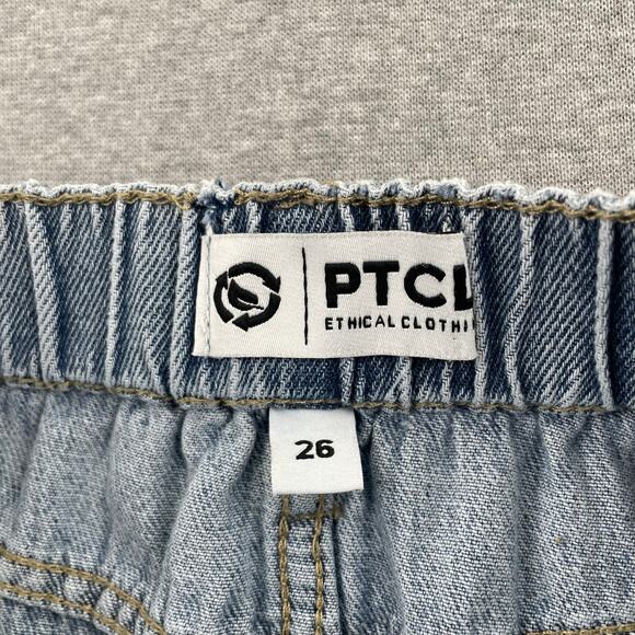 PTCL Denim Maxi Jean Skirt Womens 26 Blue Faded Light Wash Stretch Boho Western - Picture 4 of 16